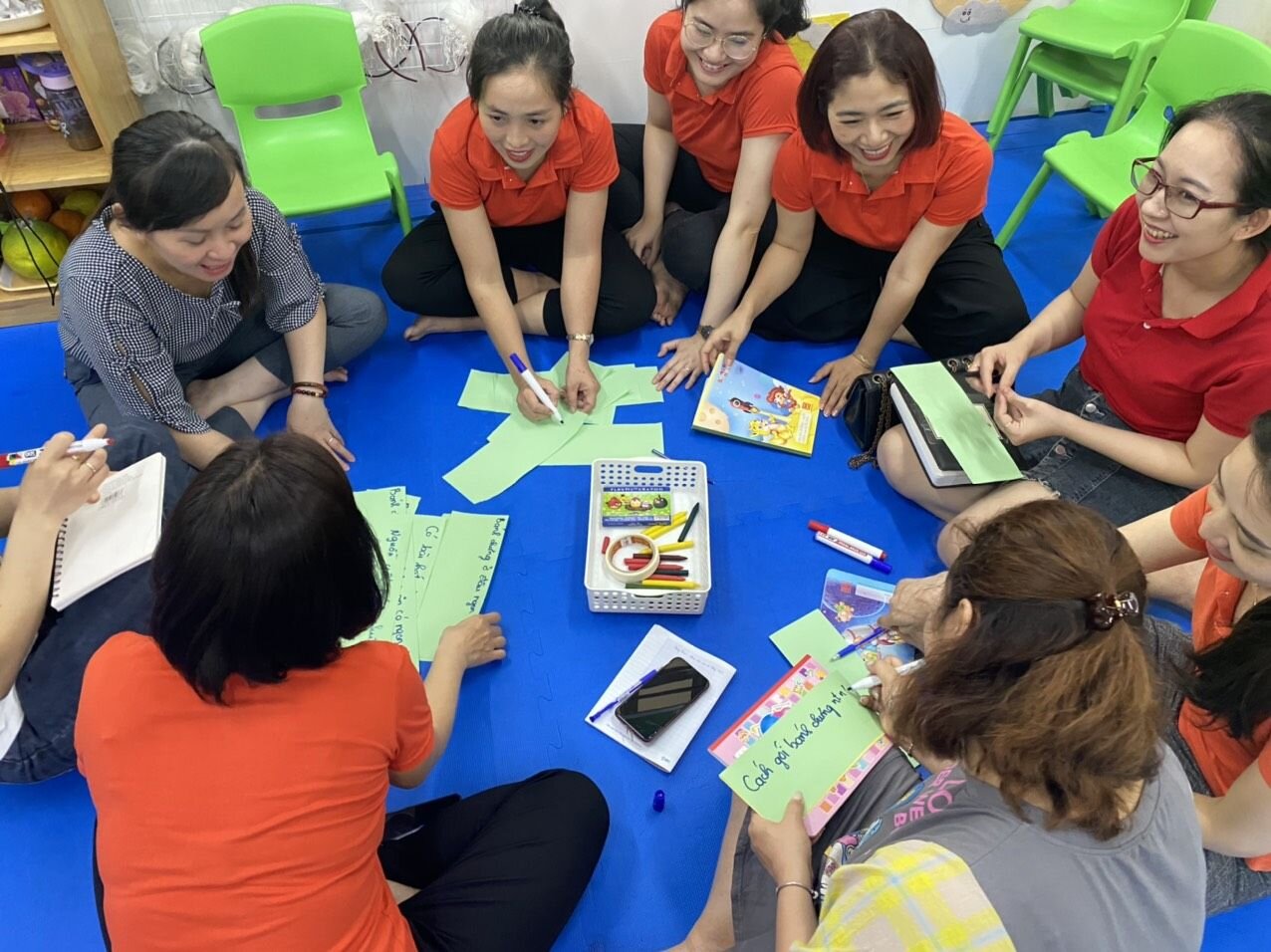 Trường Mầm non Tứ Liên kết hợp cùng trường mầm non An Dương tổ chức học bồi dưỡng chuyên môn với chuyên đề :