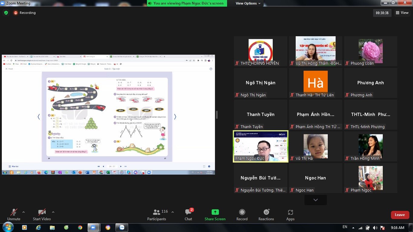 CB-GV trường TH Tứ Liên tham gia tập huấn Nâng cao hiệu quả dạy và học các môn học tiểu học bằng hình thức sáng tạo trên nền công nghệ số