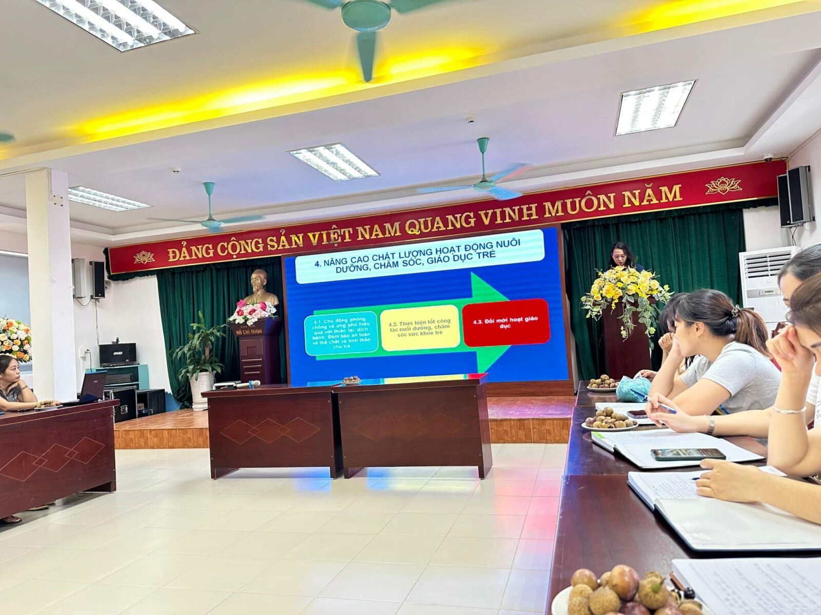 ​ Trường mầm non Tứ Liên tổ chức hội nghị tổng kết năm học 2022-2023 và triển khai nhiệm vụ trọng tâm năm học 2023-2024  ​