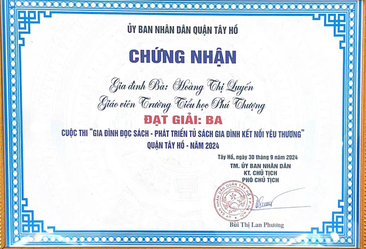 TRƯỜNG TIỂU HỌC PHÚ THƯỢNG VỚI NHỮNG KẾT QUẢ ĐÁNG TỰ HÀO NHÂN DỊP KỶ NIỆM 70 NGÀY GIẢI PHÓNG THỦ ĐÔ (10/10/1954 - 10/10/2024)!