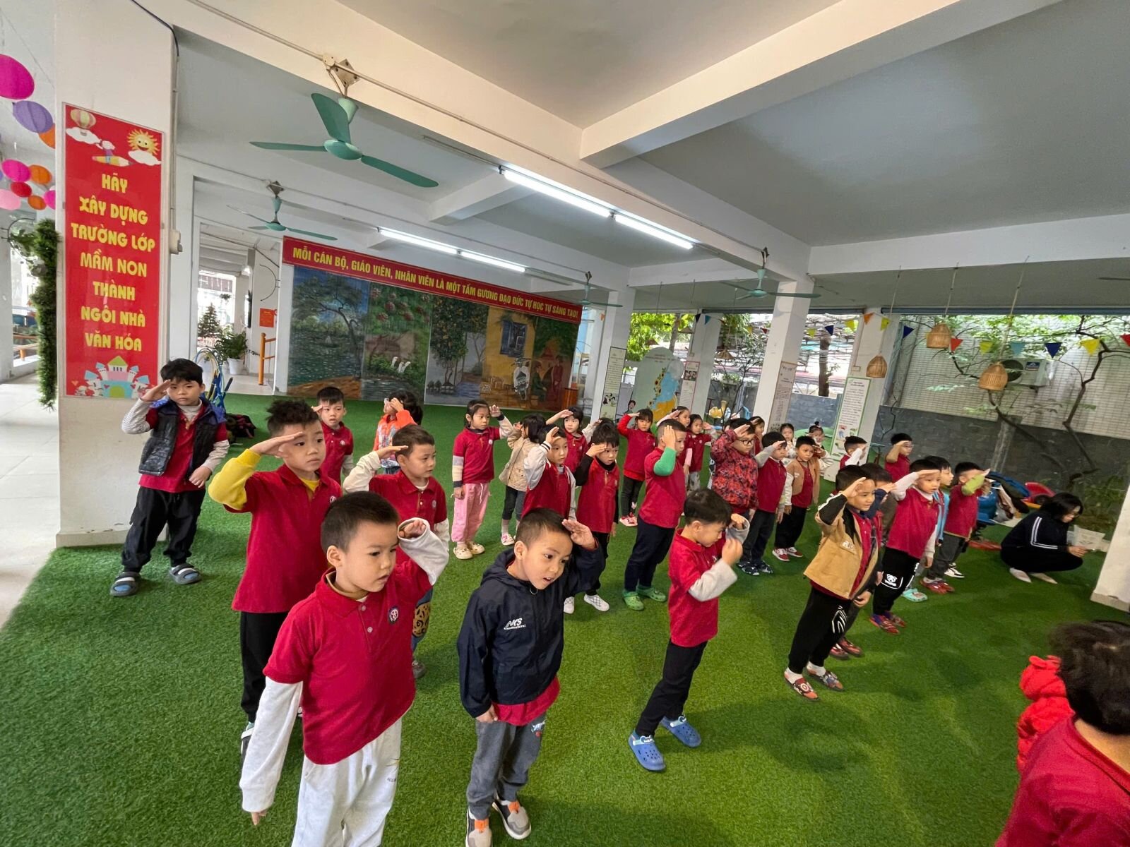 Các bé MGL A4 tham gia vào ngày hội thể thao chào mừng ngày thành lập  Quân Đội Nhân Dân Việt Nam 22/12/1944 - 22/12/2024.