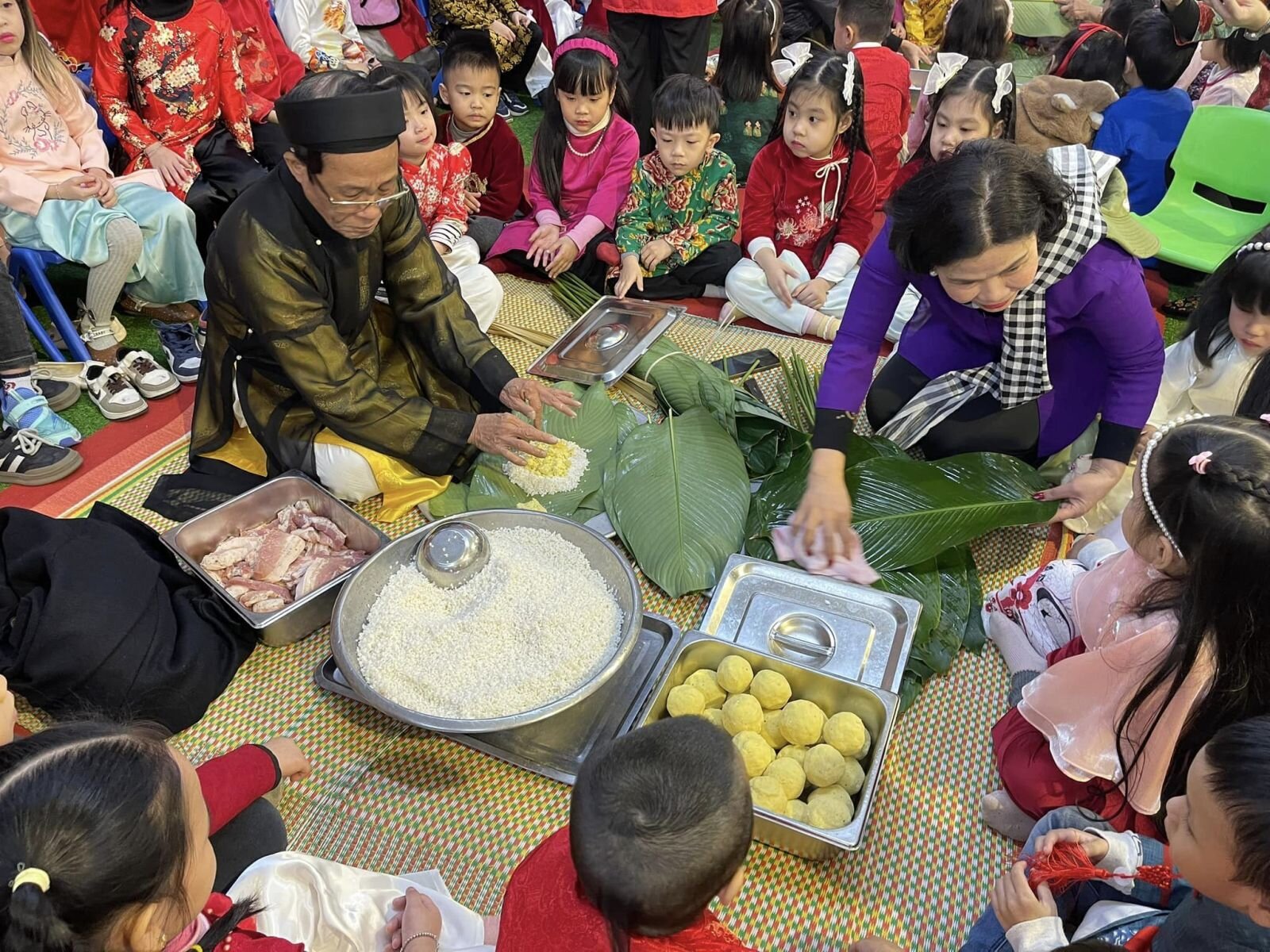 🧧🌸🎊Nhật kí chuỗi sự kiện chúc mừng năm mới 2024, liên hoan các trò chơi dân gian và hoạt động sáng tạo của các bé trường mầm non Tứ Liên❤️