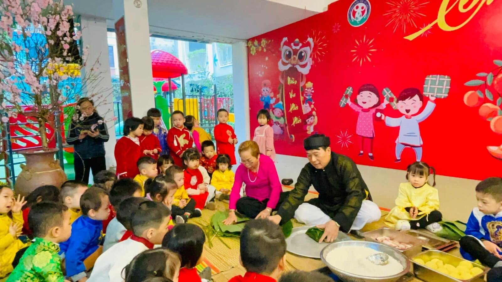 🧧🌸🎊Nhật kí chuỗi sự kiện chúc mừng năm mới 2024, liên hoan các trò chơi dân gian và hoạt động sáng tạo của các bé trường mầm non Tứ Liên❤️