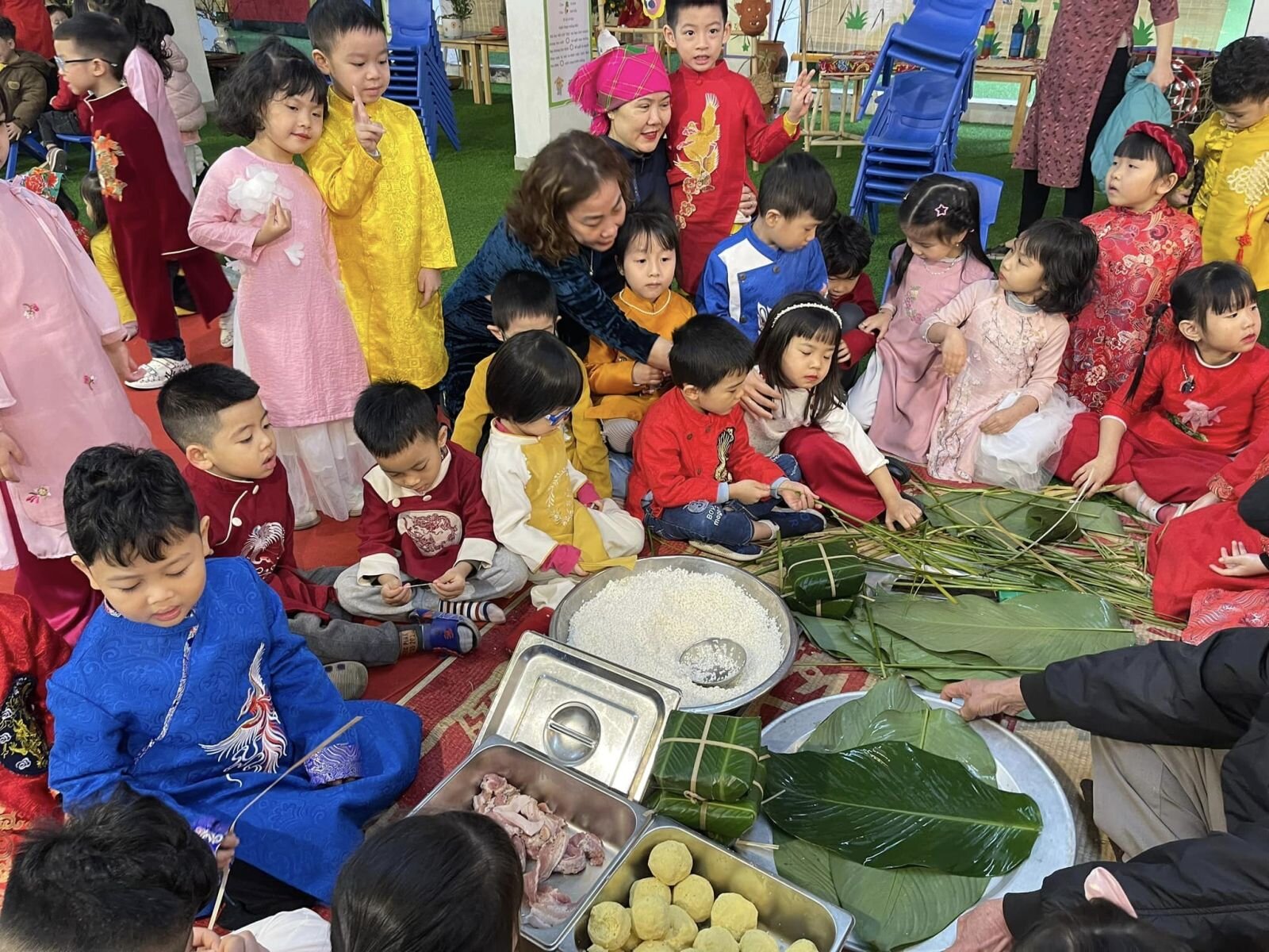 🧧🌸🎊Nhật kí chuỗi sự kiện chúc mừng năm mới 2024, liên hoan các trò chơi dân gian và hoạt động sáng tạo của các bé trường mầm non Tứ Liên❤️