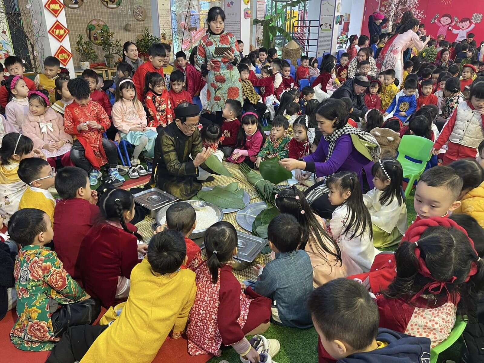 🧧🌸🎊Nhật kí chuỗi sự kiện chúc mừng năm mới 2024, liên hoan các trò chơi dân gian và hoạt động sáng tạo của các bé trường mầm non Tứ Liên❤️