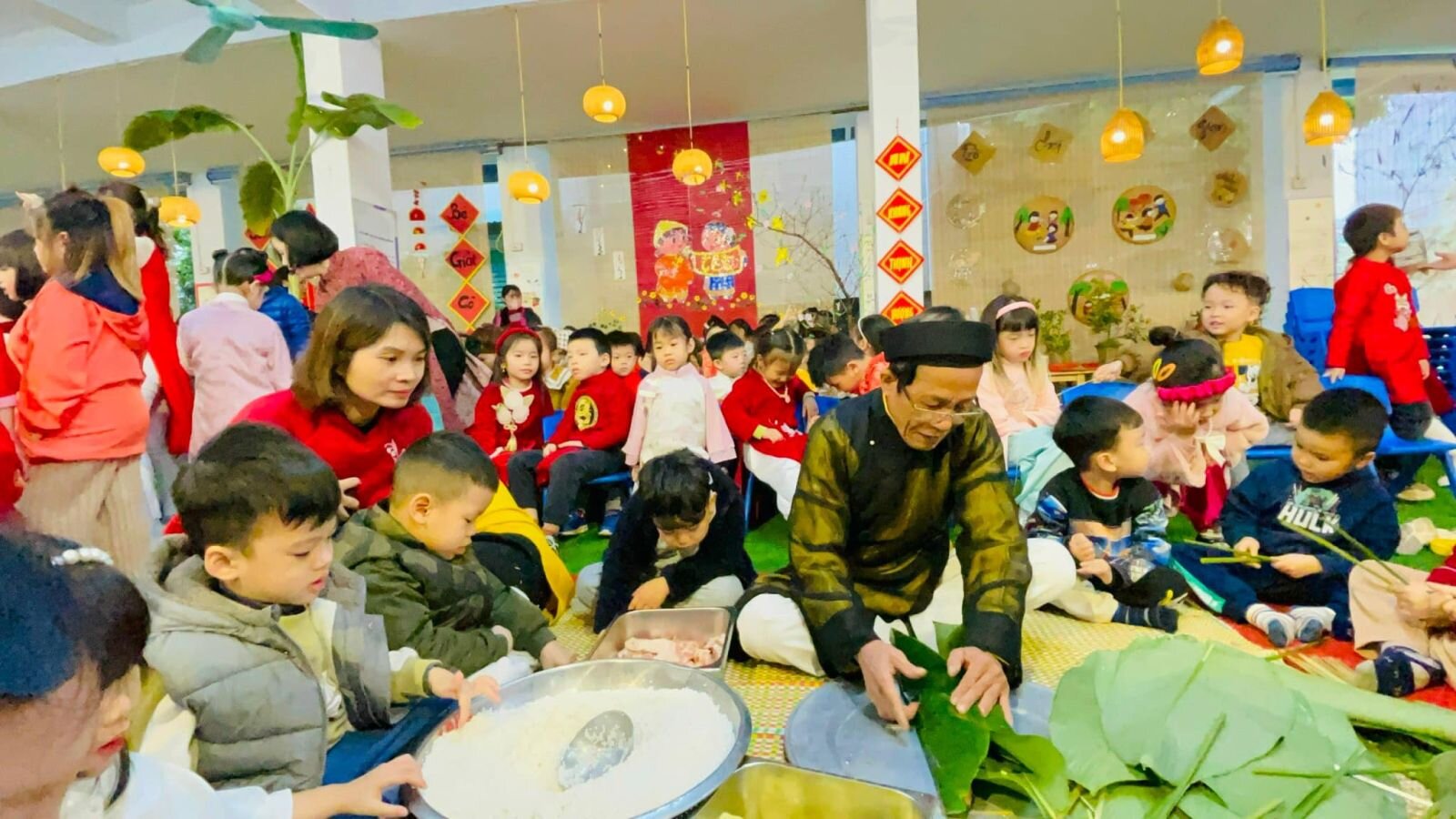 🧧🌸🎊Nhật kí chuỗi sự kiện chúc mừng năm mới 2024, liên hoan các trò chơi dân gian và hoạt động sáng tạo của các bé trường mầm non Tứ Liên❤️