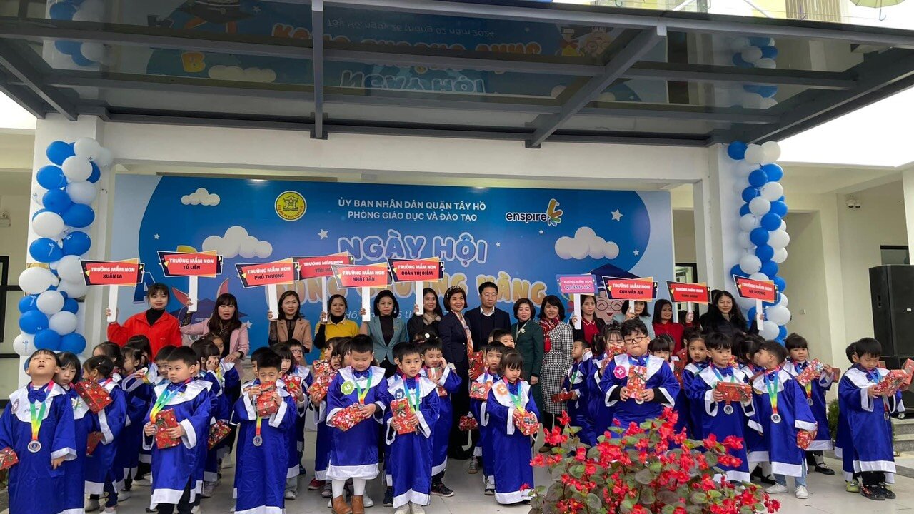 Các bé học sinh trường Mầm non Tứ Liên tham gia Ngày hội 