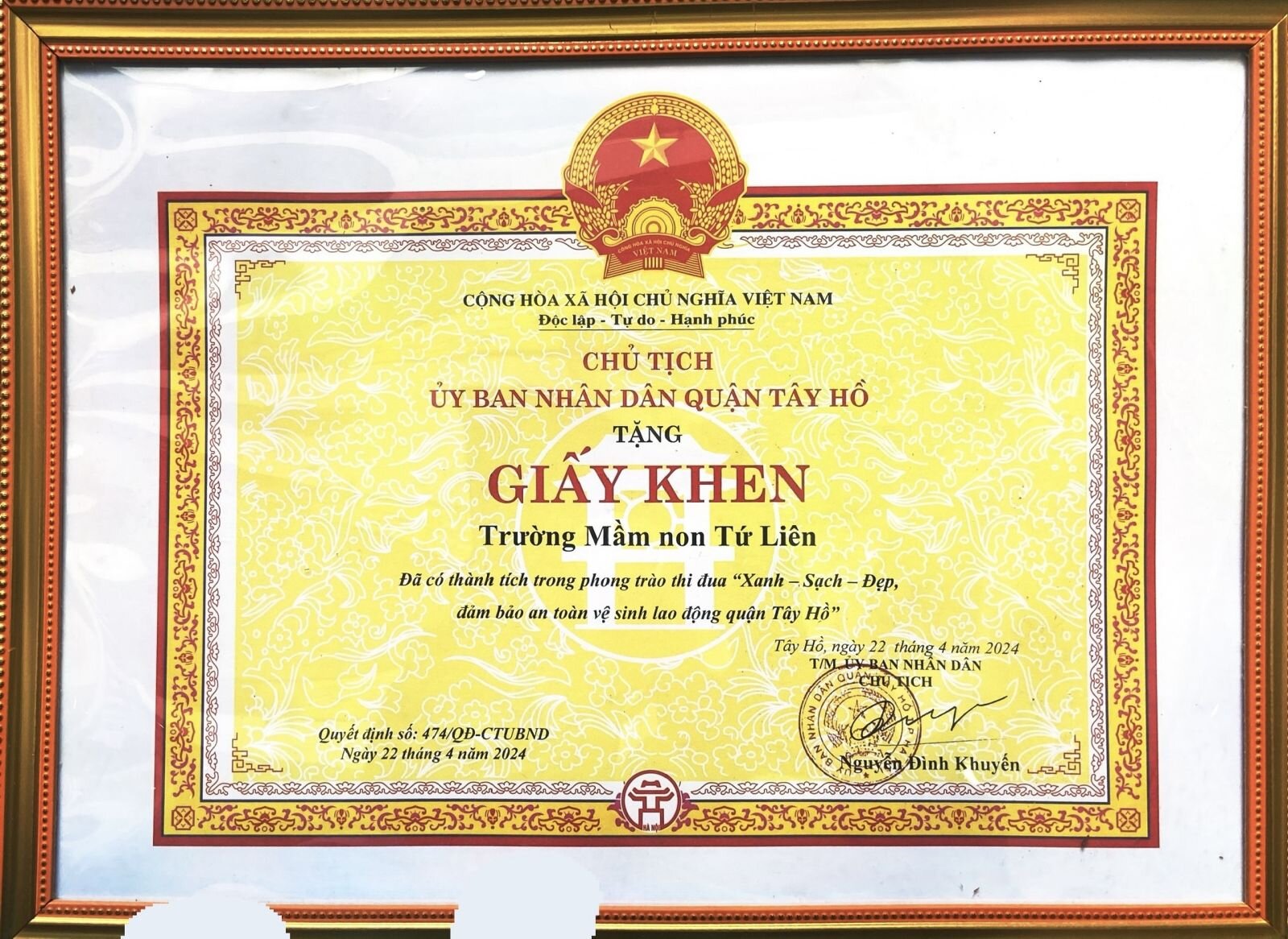 CÔNG ĐOÀN TRƯỜNG MẦM NON TỨ  LIÊN THAM DỰ LẾ PHÁT ĐỘNG THÁNG HÀNH ĐỘNG AN TOÀN VỆ SINH LAO ĐỘNG VÀ THÁNG CÔNG NHÂN 2024