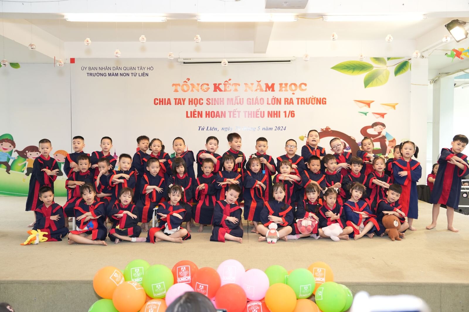 Trường mầm non Tứ Liên  tổ chức “Lễ tổng kết năm học - chia tay học sinh MGL ra trường và liên hoan tết thiếu nhi 1/6” năm học 2023-2024