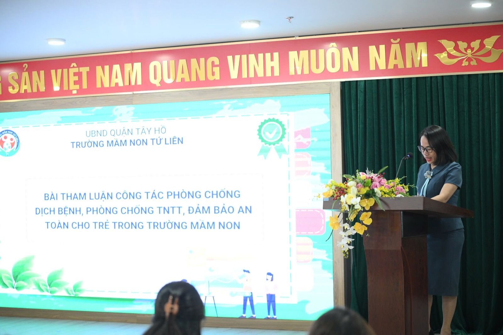 TRƯỜNG MẦM NON TỨ LIÊN THAM DỰ HỘI NGHỊ TỔNG KẾT NĂM HỌC 2023 - 2024 - TRIỂN KHAI NHIỆM VỤ NĂM HỌC 2024- 2025 CẤP HỌC MẦM NON QUẬN TÂY HỒ