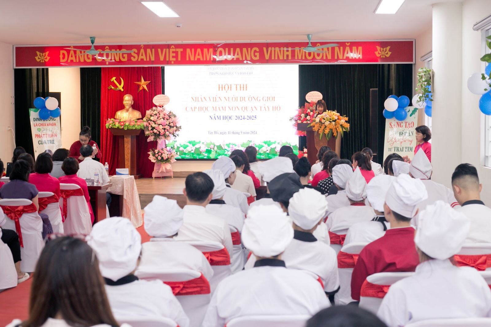 TRƯỜNG MẦM NON ĐOÀN THỊ ĐIỂM THAM GIA HỘI THI “NHÂN VIÊN NUÔI DƯỠNG GIỎI” CẤP HỌC MẦM NON QUẬN TÂY HỒ NĂM HỌC 2024- 2025