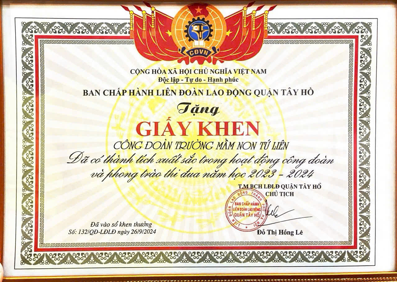 CÔNG ĐOÀN TRƯỜNG MẦM NON TỨ LIÊN THAM GIA HỘI NGHỊ TỔNG KẾT HOẠT ĐỘNG CÔNG ĐOÀN KHỐI GIÁO DỤC NĂM HỌC 2023-2024. PHƯƠNG HƯỚNG NHIỆM VỤ NĂM HỌC 2024-2025