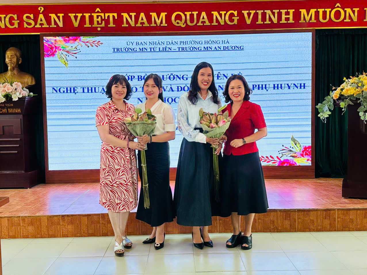 TRƯỜNG MẦM NON TỨ LIÊN KẾT HỢP CÙNG TRƯỜNG MẦM NON AN DƯƠNG TỔ CHỨC BỒI DƯỠNG CHUYÊN MÔN CHUYÊN ĐỀ  